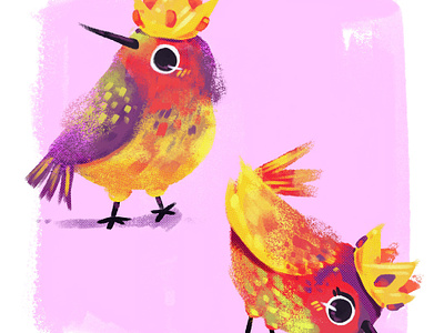 King and Queen. 🐦👑 animals art direction birds crown illustration king oh valentino ohvalentino procreate queen
