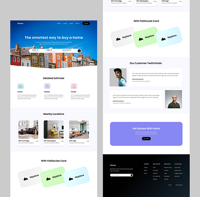 Homyz - Real estate landing page 2023 2023 new landing page app branding color design figma graphic design icon logo new landing page real estate real estate landing page 2023 real estate website landing page trendy ui ux website website landing page