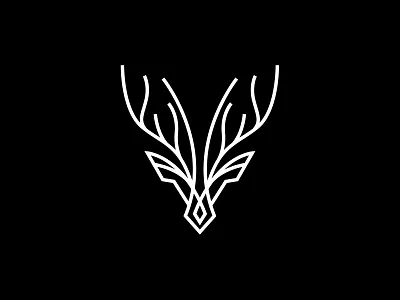 Exelens abstarct animal deer design lineart logo luxury minimal royal wild