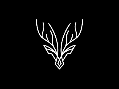 Exelens abstarct animal deer design lineart logo luxury minimal royal wild