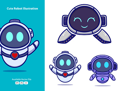 Cute robot illustration branding character cute design graphic design illustration illustration art ilustration logo modern motion graphics robot sticker technology ui vector vector art