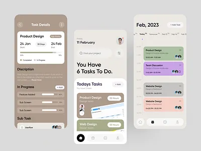 Task Management Mobile App application dashboard design mobile app mobile app design modern ui product design productivity project project management project management tool task task app task list task management team manager to do list tracking ui ui design
