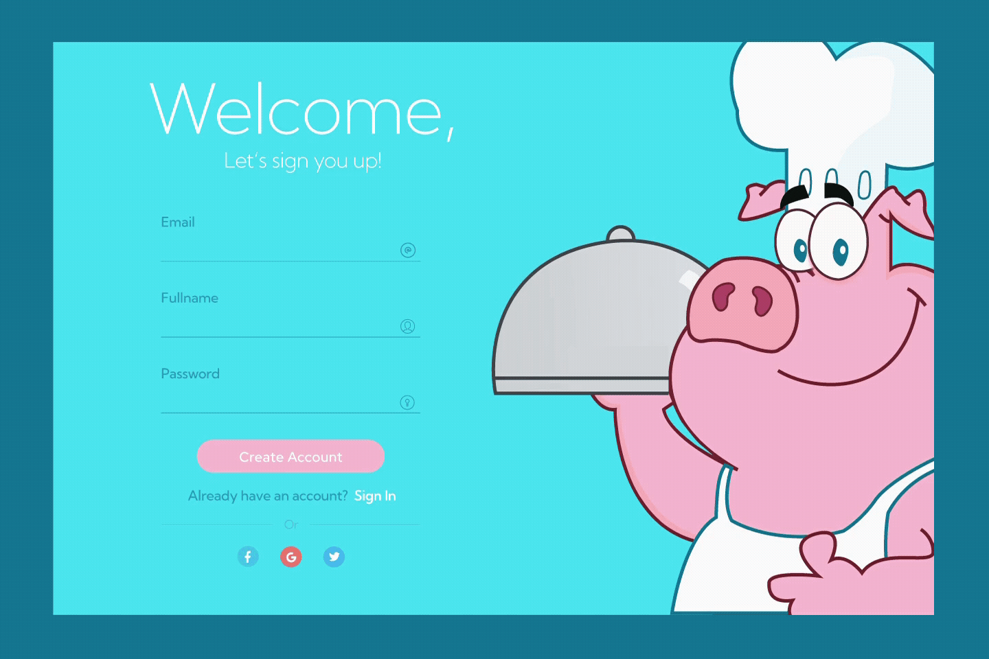 Signup page | Daily UI 001 001 animation branding daily ui design graphic design illustration kids website product design recipe website signup ui website