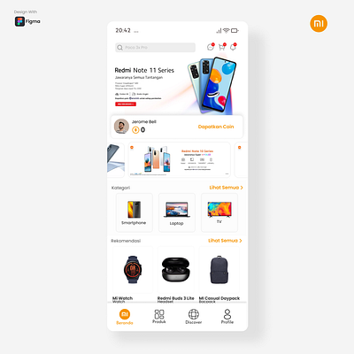 Redesign HomePage UI MI Store app mobile design redesign ui design uiux