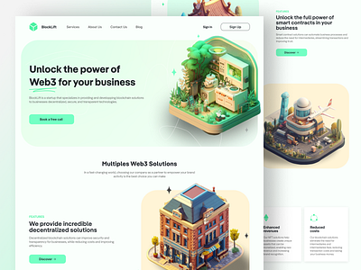 Landing page - Web3 consulting company with isometric designs 3d landing page ui uiux ux web design webdesign website