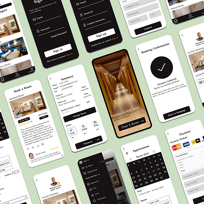 Hotel booking app design animation branding graphic design illustrator logo motion graphics ui uiux ux webdesign