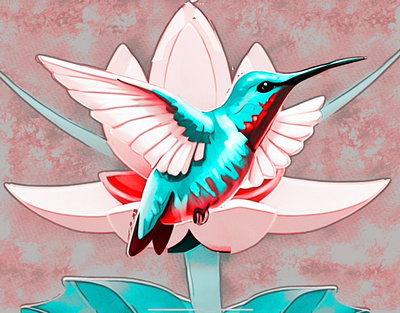 Quick logo idea with humming birds and lotus flowers