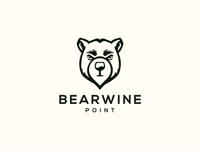 Bear Wine Logo animal awesome bear bearwine brand branding combinations creative design double meaning graphic design icon identity illustration inspiration inspirations logo negative space vector wine