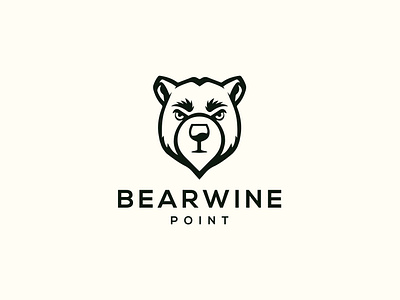 Bear Wine Logo animal awesome bear bearwine brand branding combinations creative design double meaning graphic design icon identity illustration inspiration inspirations logo negative space vector wine