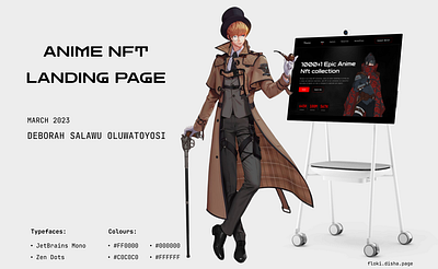 ANIME NFT LANDING PAGE (UI DESIGN) anime figma landing page nft ui ui design ui ux design