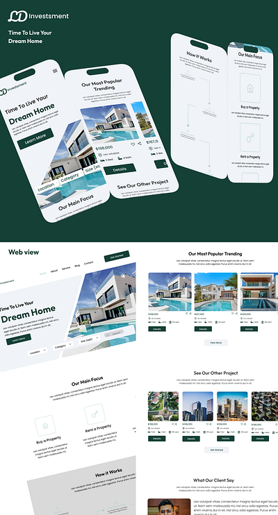 LDinvestment real estate site design ui ux