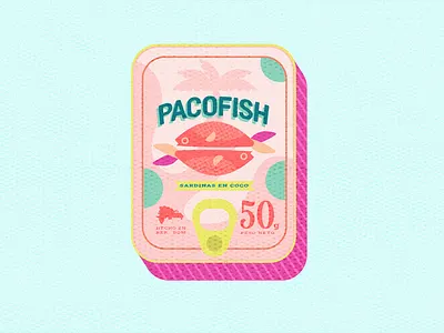 PACOFISH - Tinned Fish can colorful fish flat design illustration sardines tinned fish tropical