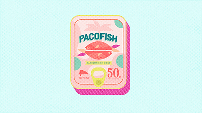 PACOFISH - Tinned Fish can colorful fish flat design illustration sardines tinned fish tropical