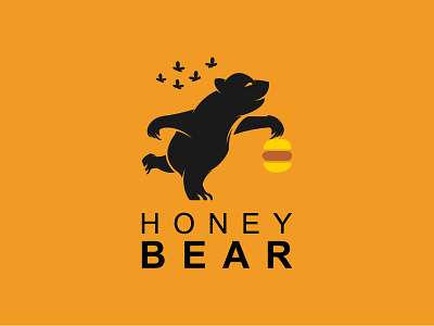 Bear Logo For Sale 3d abstract animals bear logo for sale branding graphic design hockey honey bear logo honeybee honeycomb identity logo minimalist nature professional sweet typography ui ux vector