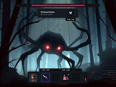 Infinite Labyrinth - Battle Screen ai dark game llm ui web3