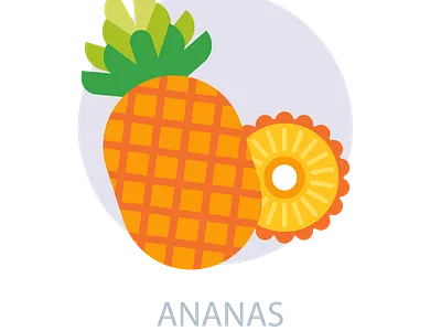 Flat Art Illustration, Ananas flat design graphic design illustration