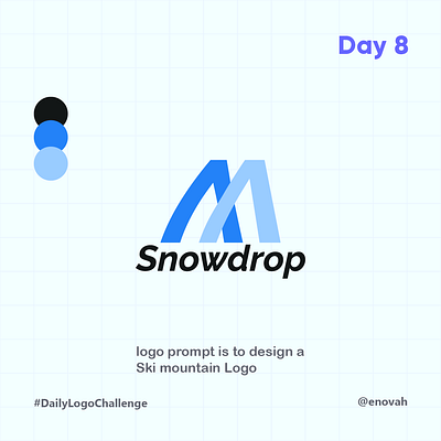 Snowdrop, Ski mountain logo blue branding challenge daily design graphic design illustration logo mountain ski snow snowdrop vector