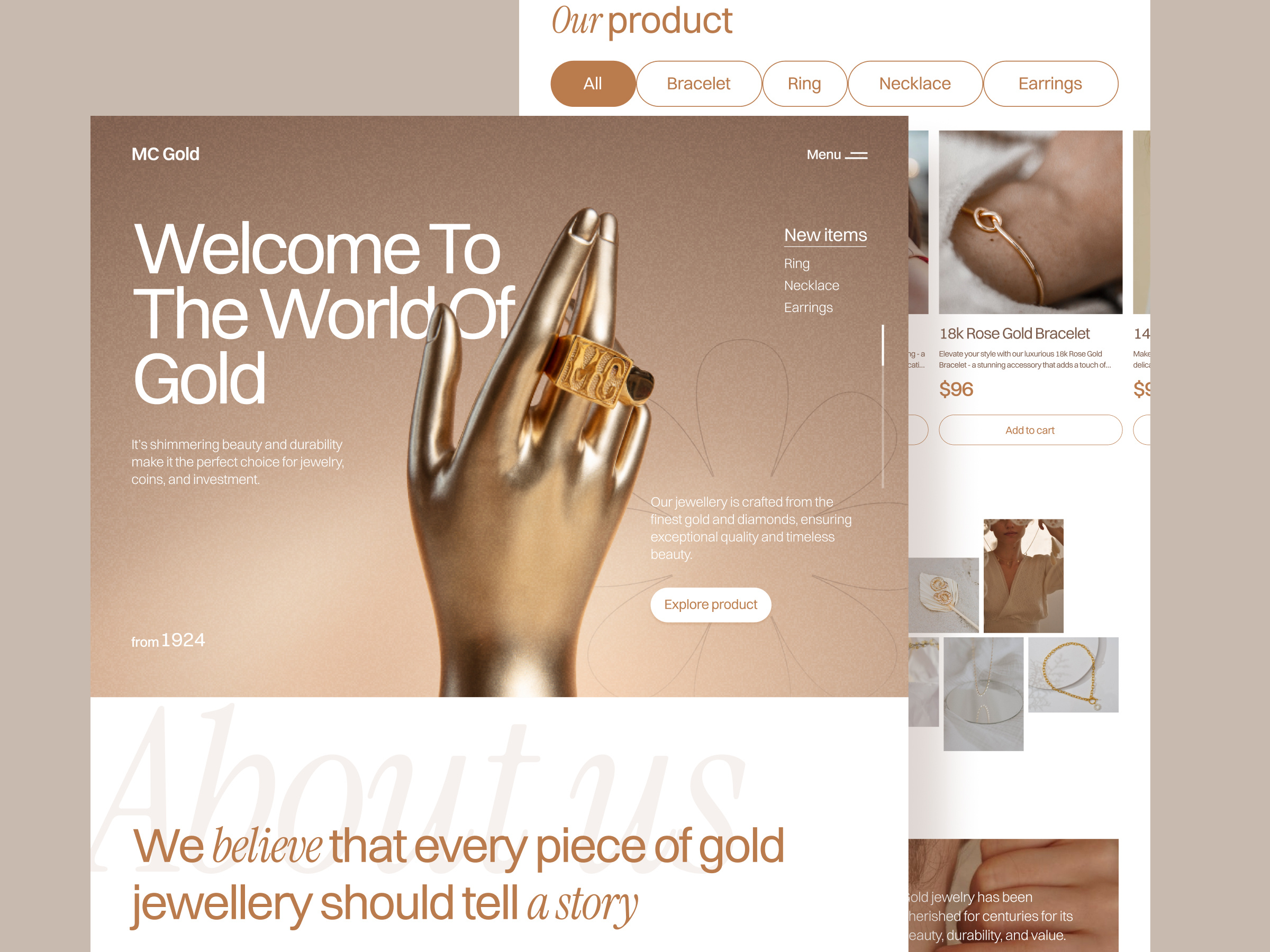 MC Gold - Gold Jewelry Landing Page by Ricky Bahtiar for Nija Works on ...