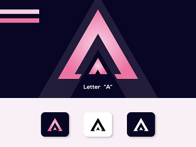 Letter "A" lettermark logo adobe illustrator branding graphic design letter a lettermark logo logo logo design monogram