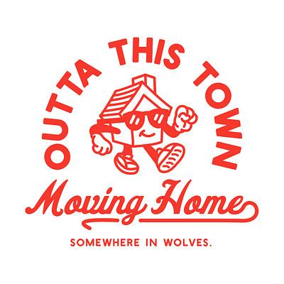 Moving Home T-Shirt badge branding design graphic home identity illustration lockup logo logo design tshirt typography ui vector