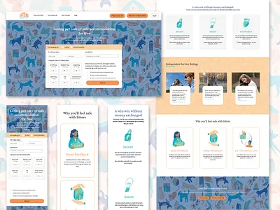 Pet Sitting Web Design design digital design graphic design illustration web design