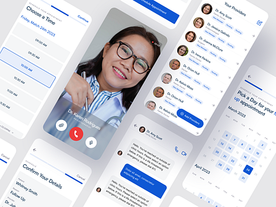 Patient Messaging & Appointment Scheduler app appointment scheduling calendar chat communication doctor facetime interaction medical medical app medtech messaging mobile patient product design saas scheduling ui ux video call