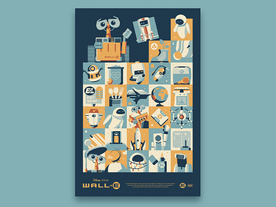 WALL-E Movie Poster animation disney graphic design grid illustration movie pixar poster robot vector wall e