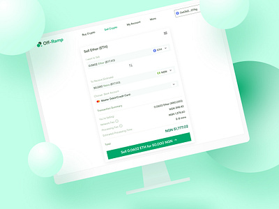 Off-Ramp crypto cryptocurrency cypto to fiat design desktop desktop version exchange fiat figma off ramp ui ux visual design web 3