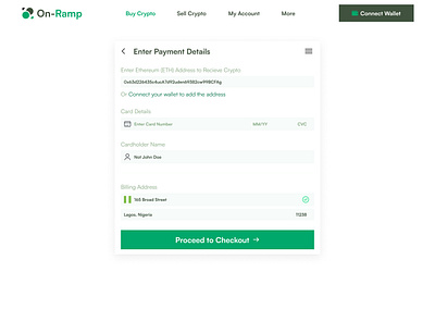 On-Ramp flow crypto cryptocurrency design desktop exchange fiat to crypto figma on ramp ramp ui ux visual design