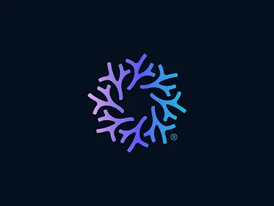 Coral Cell Logomark abstract biotech brand branding cell circle coral gradient growth icon logo logomark minimal movement organic path science startup technology vc