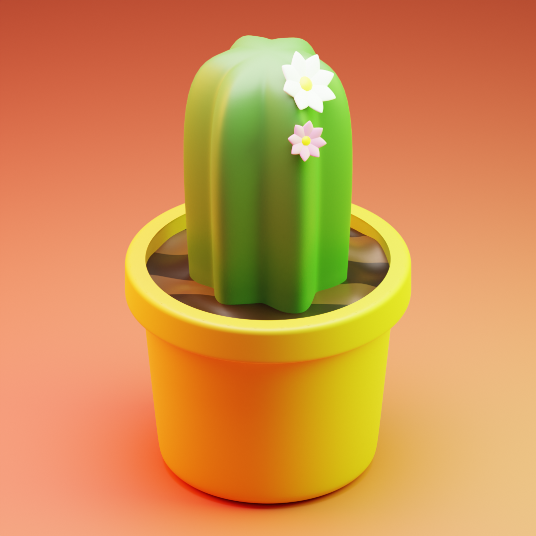 3D Cactus Model | Blender 3d 3d model blender cactus flowerpot graphic design model modeling