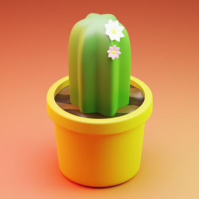 3D Cactus Model | Blender 3d 3d model blender cactus flowerpot graphic design model modeling