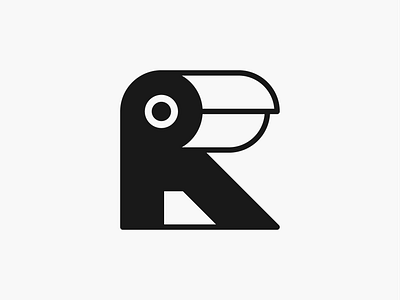 R for Raven! beak bird black brand branding crow design icon illustration logo logo design mark r raven symbol type typography