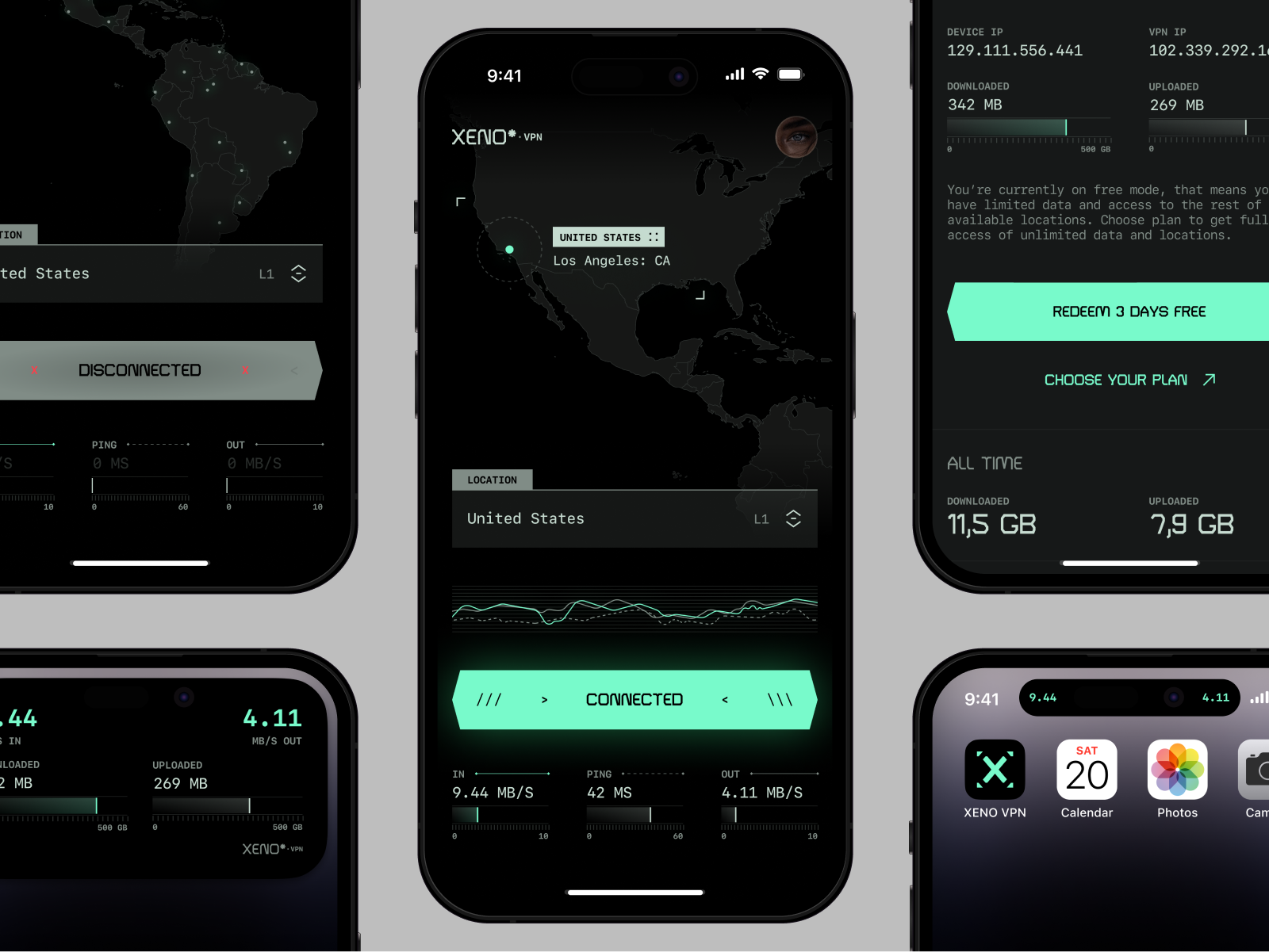 XENO* VPN iOS App app icon app store cinematic connection cyber security cyberpunk dark data futuristic ios app network privacy scifi security vpn vpn app vpn应用程序 安全 数据 网络