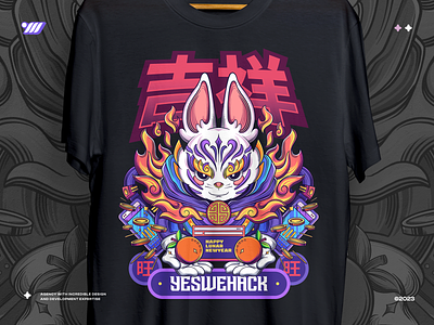 YesWeHack T-Shirt Design 🔥 apparel character clothing graphic design illustration illustrationt-shirt line lineart tshirt lucky merch merchandise rabbit illustration shirt t-shirt t-shirt chararter t-shirt design t-shirtdesign tee tshirt illustration tshirtdesign
