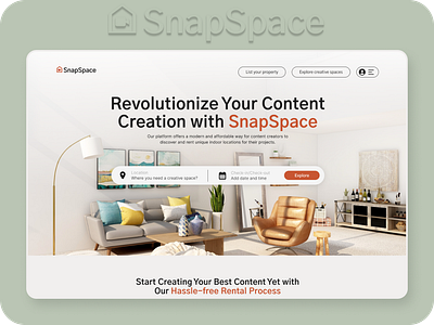 SnapSpace - short-term creative studio rental branding design ui ux web design