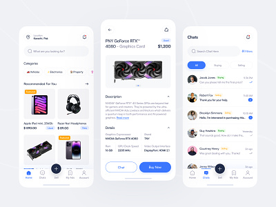 Buy/Sell (P2P) Marketplace App UI app app design bestbuy buy and sell clean interface design ecommerce marketing minimal mobile app olx shop online ui ui design used market used product walmart