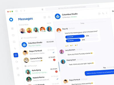 Border - Message Dashboard call chat chat app chatting chatting app clean community conversation dashboard dashboard design design group message message dashboard messenger product design talk ui uiux video call