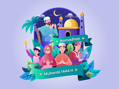 Ramadhan Mubarak 1444 H design graphic design hero illustration landing logo mubarak ramadhan ui vector website