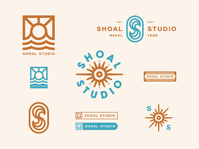 Shoal Studio Logo Concepts badge branding logo minimal s shoal studio