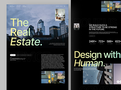 Hayana - Real Estate Website architecture branding clean dark ecommerce exterior gradient interior real estate ui uidesign userinterface web design