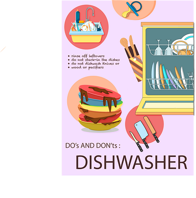 Do's and Don'ts: Dishwasher ad campaign design graphic design illustration infographics instruction manual design