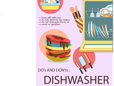 Do's and Don'ts: Dishwasher ad campaign design graphic design illustration infographics instruction manual design