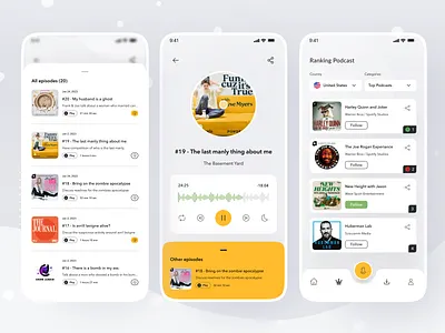 Podcast Application audio content app audio streaming app login mobile podcast app podcast channel podcast directory podcast discovery podcast episodes podcast hosting podcast library podcast listening podcast manager podcast platform podcast player podcast recommendation podcast search podcast software podcast subscription ui