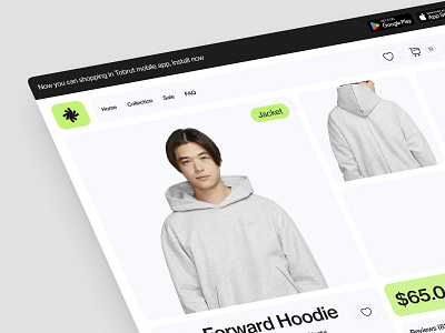 Tobrut - Product Detail Page clean cloth design ecommerce fashion landing page market place online shop online store product page shop store trend ui uiux ux web web design website website design