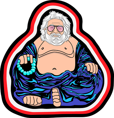 Buddah Jerry Garcia graphic design illustration vector