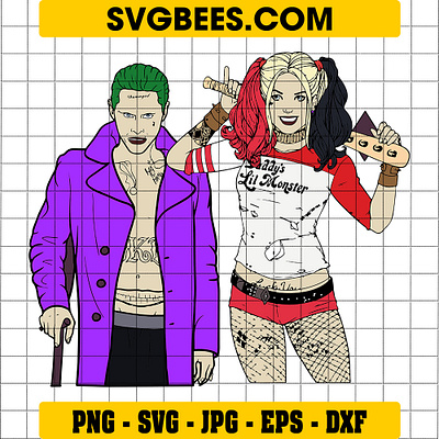 Joker and Harley Quinn SVG joker and harley quinn svg svgbees