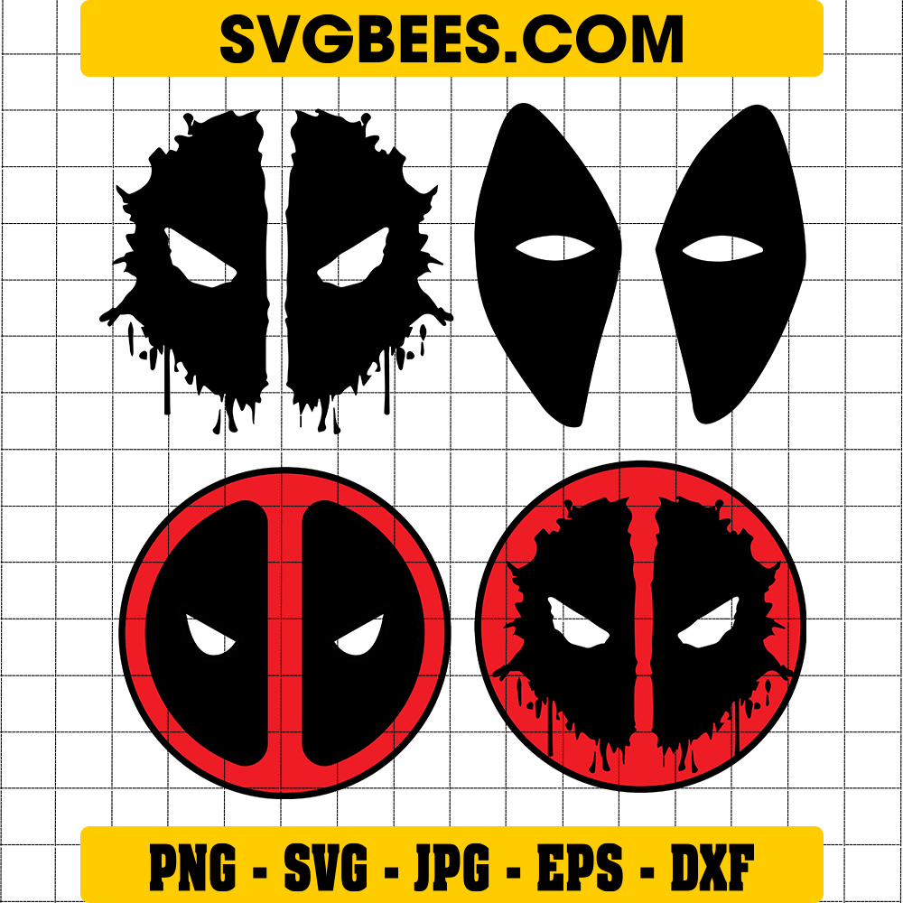 Deadpool Face SVG By SVGbees: SVG Files For Cricut   Get Premium SVGs