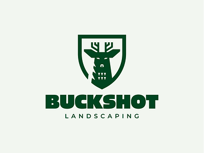 Buckshot Landscaping animal branding buck deer deer logo design elk green landscape landscaping logo minimal minimalist vector