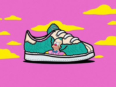 adi x krusty adidas illustration simpsons snikers vector